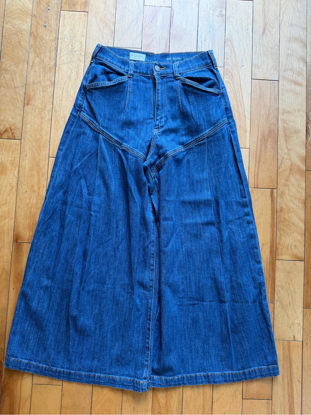 Pilcro Women's Flare Jeans in Deep Blue Denim
